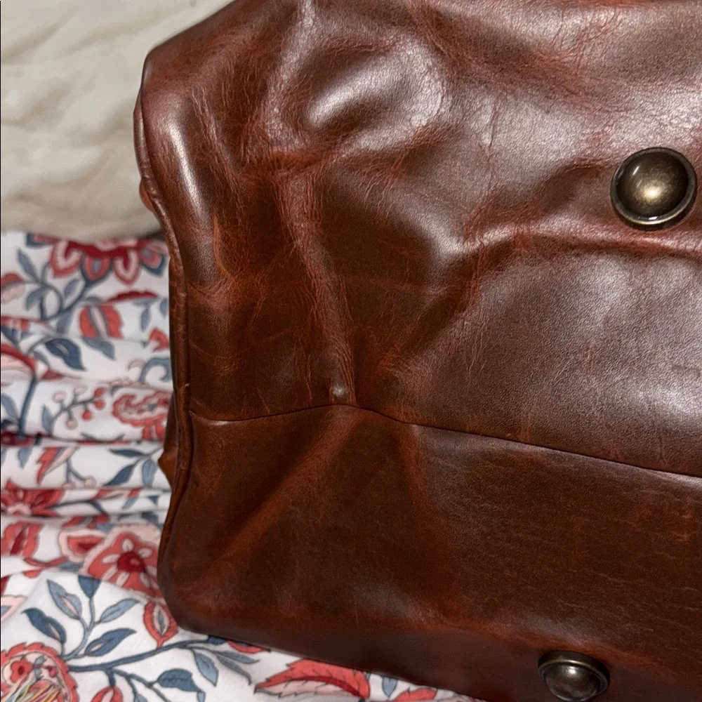 MAHI Leather Weekender Duffle Bag – Brown – NWT